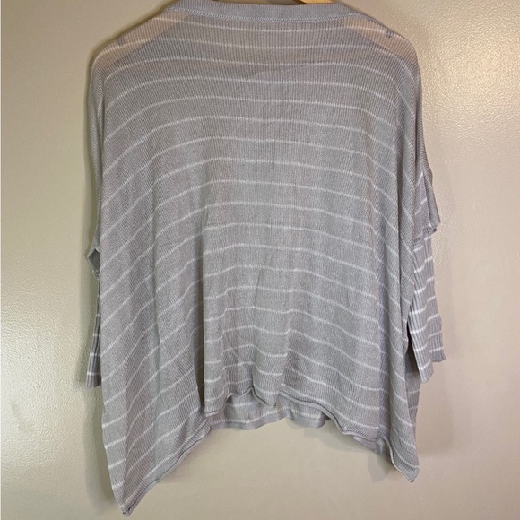Paper Denim & Cloth Lightweight Sweater Off Shoulder Small Beige Stripe NWT $228 - Picture 5 of 8